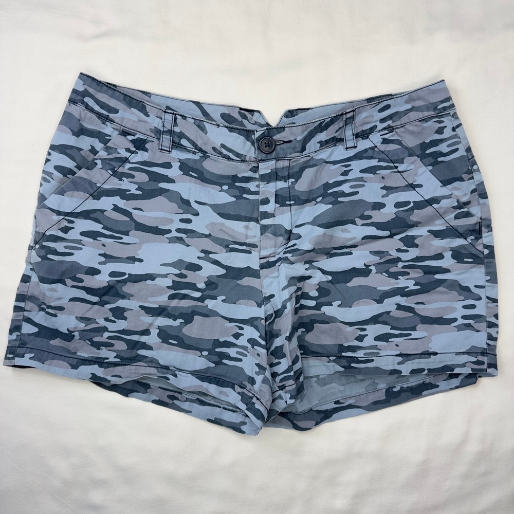 Columbia Shorts‎ Women's 12 Blue Camo Cotton Outdoor Vacation